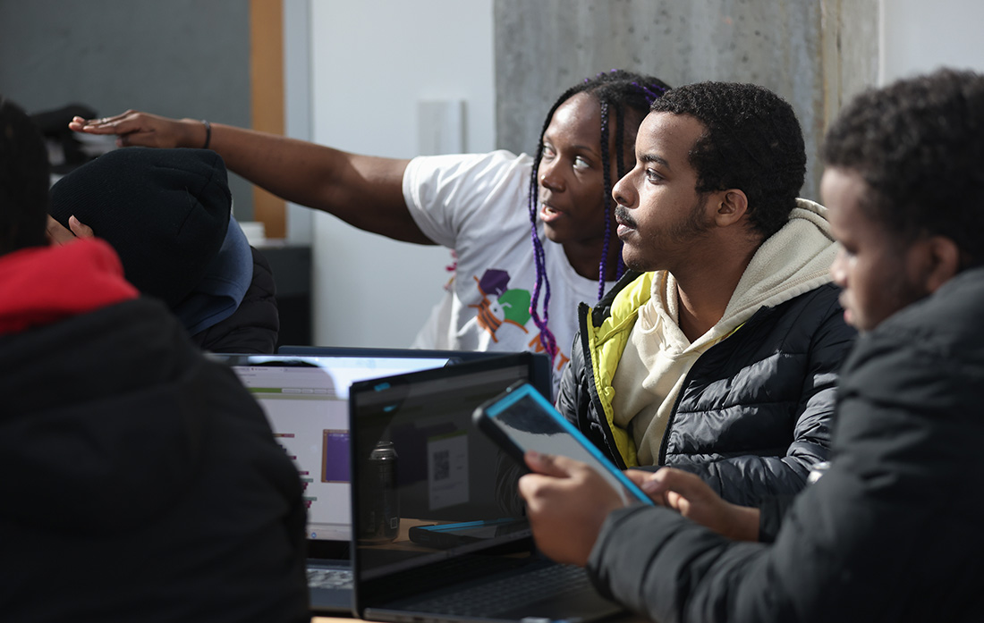 Students from the Boston Public School AI and Data Science with App Inventor workshop.